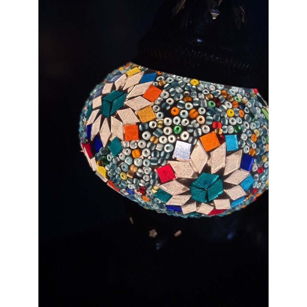 Turkish Moroccan Colorful Glass Mosaic Lamp - Picture 11 of 11